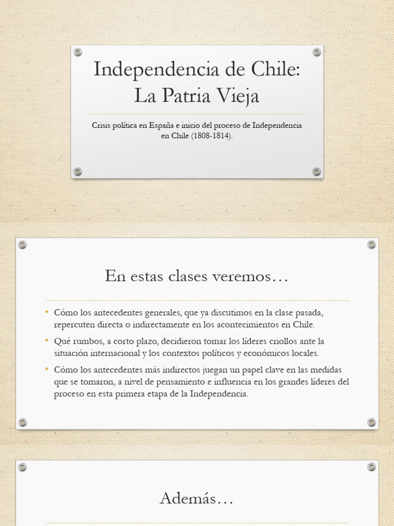 La Patria Vieja en la Independencia de Chile | PDF