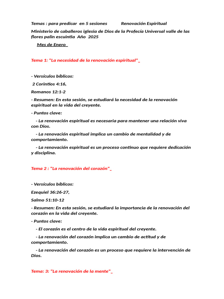 Temas pára mes de enero 2025 PDF