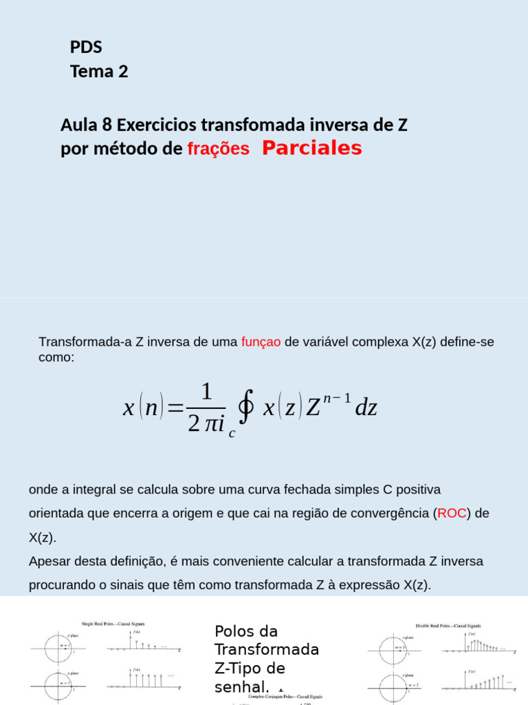 Transformada Z Inversa: Frações Parciais | PDF | Conceitos matemáticos ...