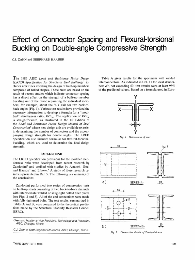 Effect of Connector Spacing and Flexural-Torsional Buckling On Double ...