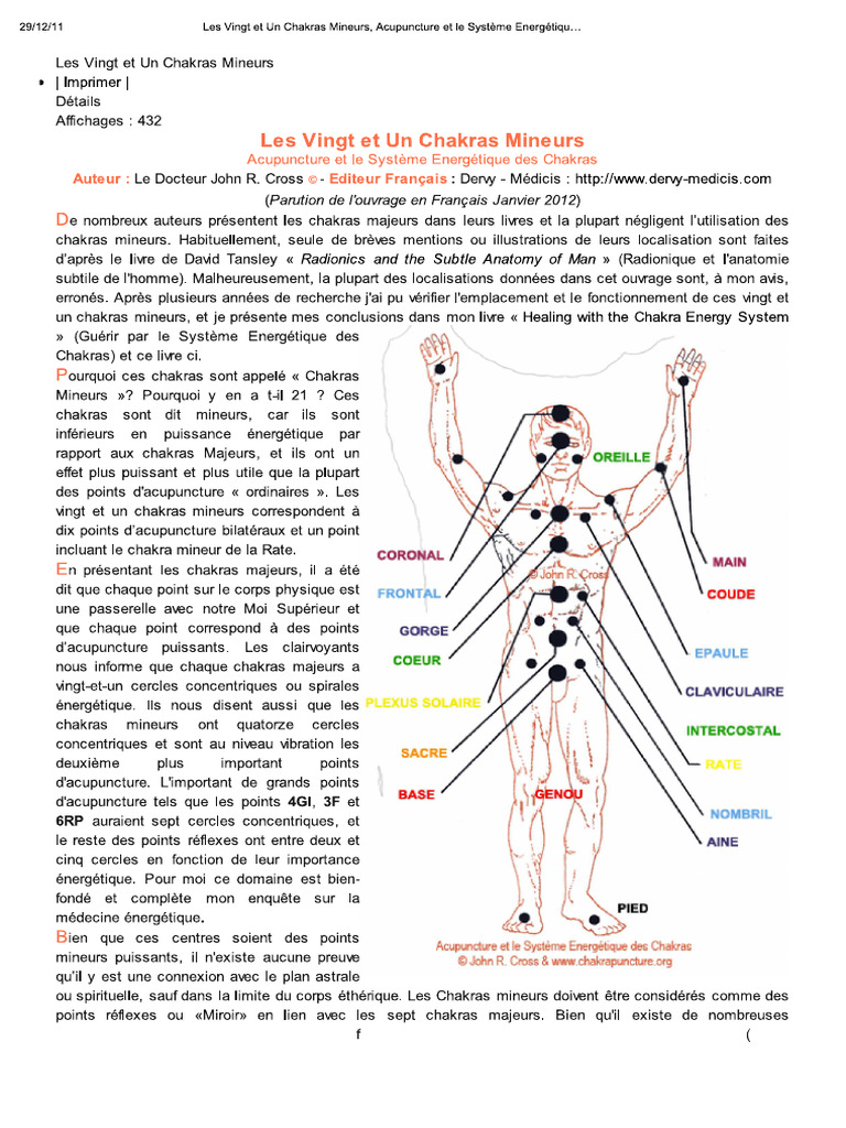 Les Vingts Et Un Chakras Mineurs | PDF