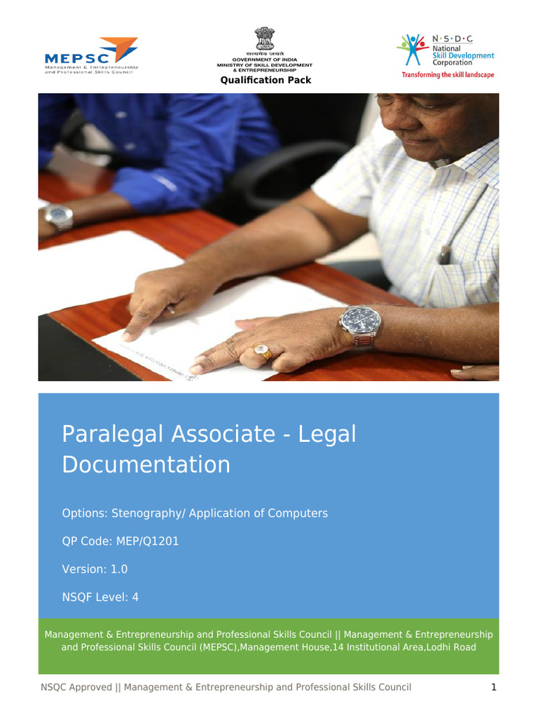 MEPQ1201 Paralegal Associate v1.0 15 04 2021 | PDF | Information ...