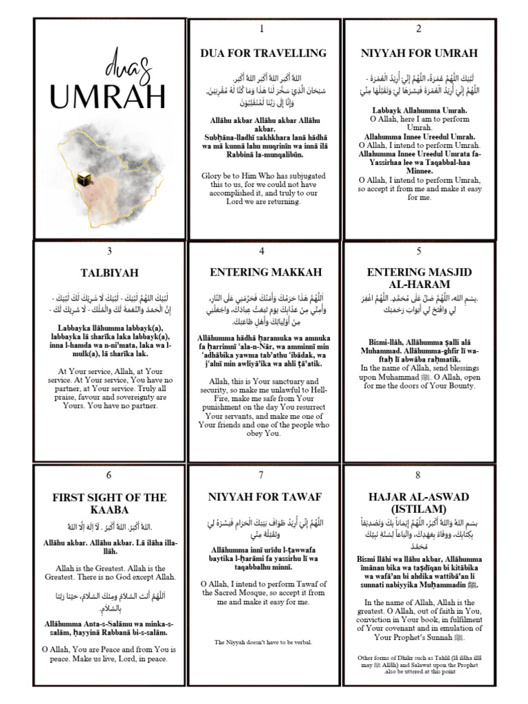Umrah Step by Step Duas | PDF | Religious Belief And Doctrine ...