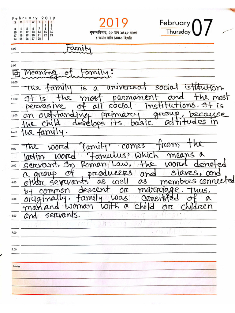 Family Hand Note by Jahangir Sir | PDF