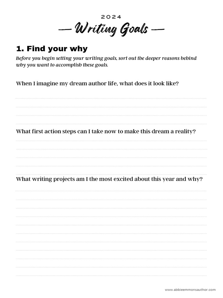 Writing Goals for Aspiring Authors | PDF