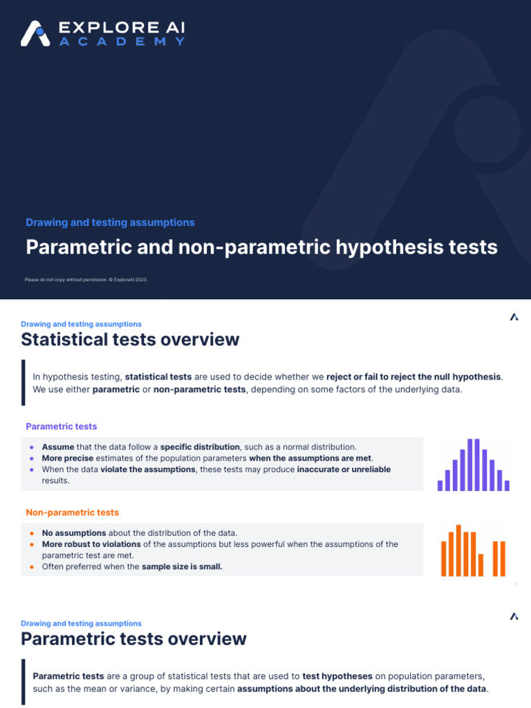 Overview of Parametric Tests | PDF | Student's T Test | P Value