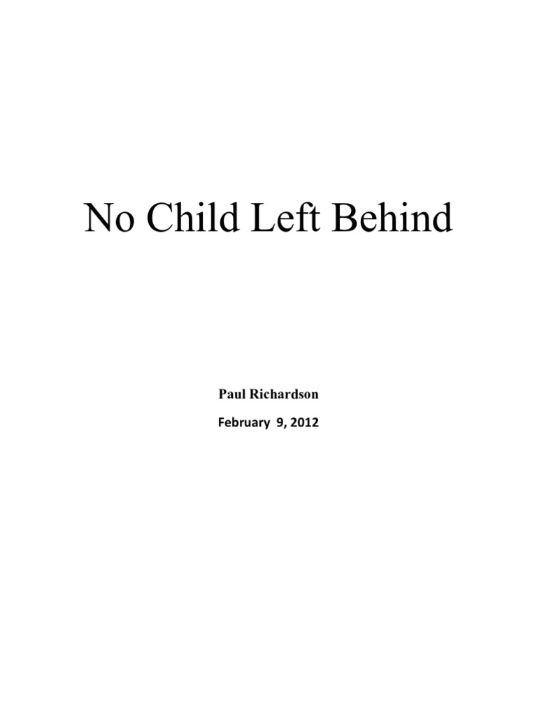 No Child Left Behind | PDF