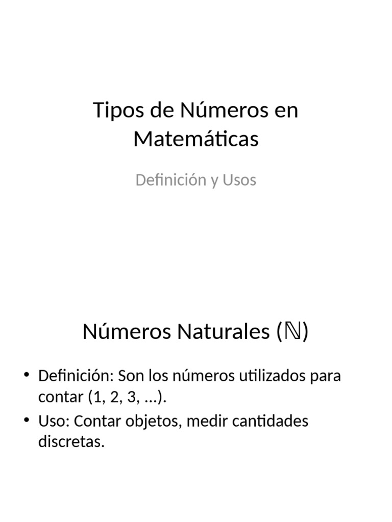 Números Naturales en Matemáticas | PDF