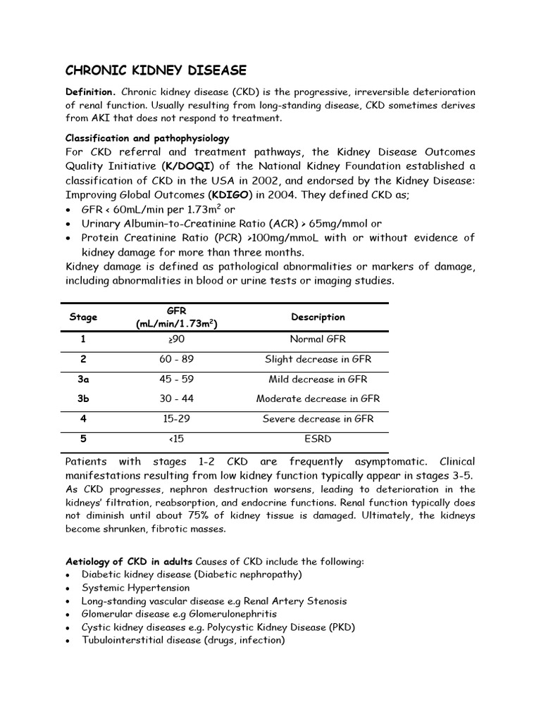 CKD | PDF | Chronic Kidney Disease | Medical Specialties