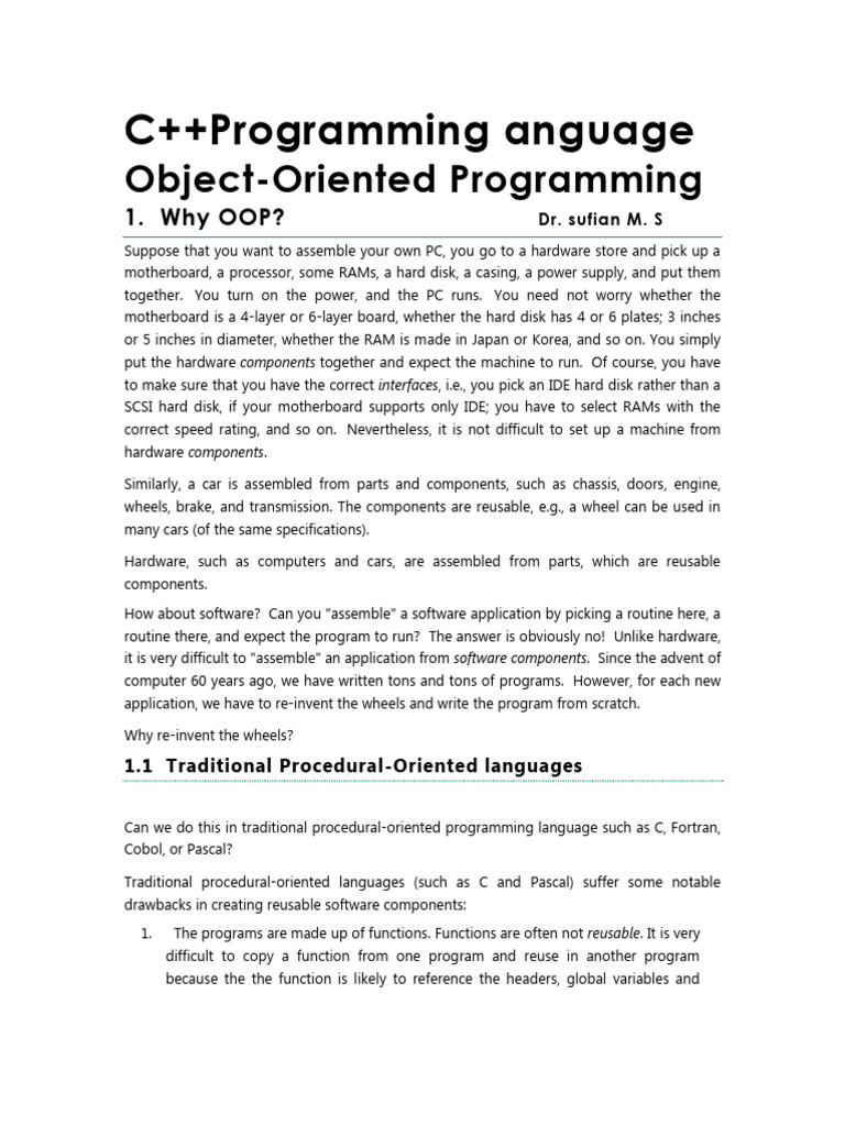 Understanding Object-Oriented Programming | PDF | Programming ...