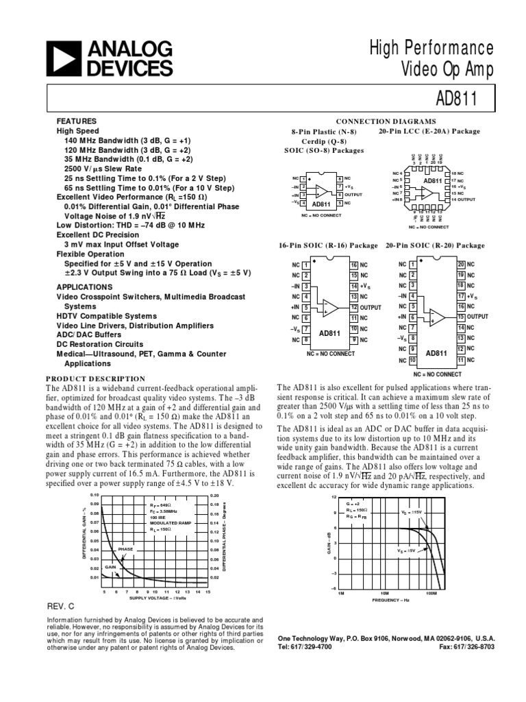 Ad 811 | PDF | Capacitor | Amplifier