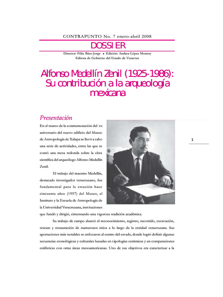 Legado de Alfonso Medellín Zenil | PDF | Mesoamérica | Antropología