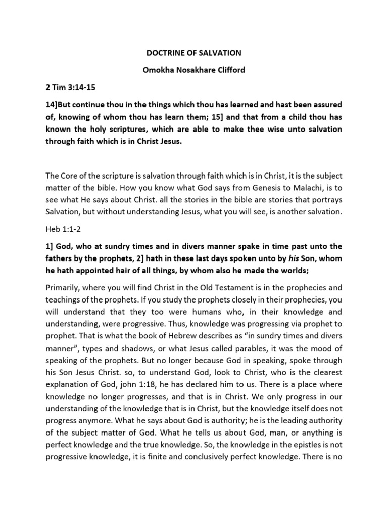 DOCTRINE OF SALVATION 33333 New | PDF | Epistle To The Romans ...