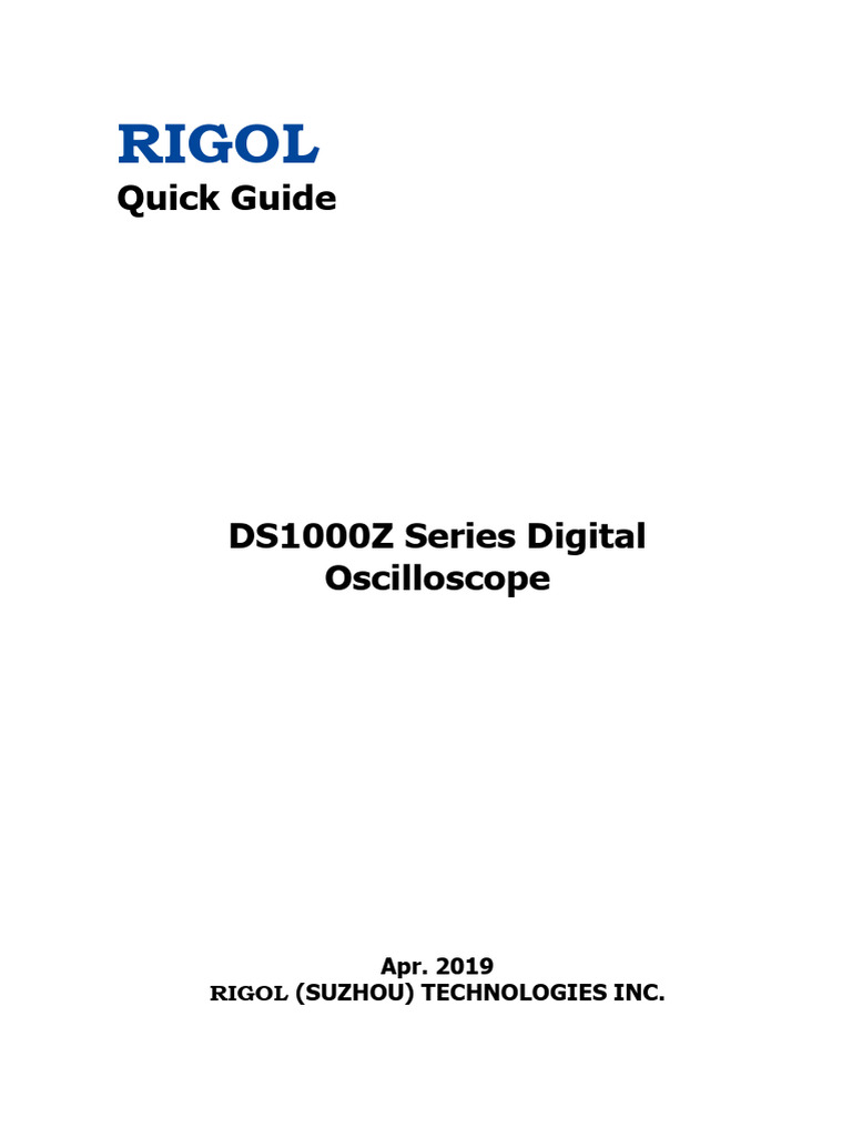 DS1000Z Series Oscilloscope Guide | PDF | Menu (Computing) | Electronics