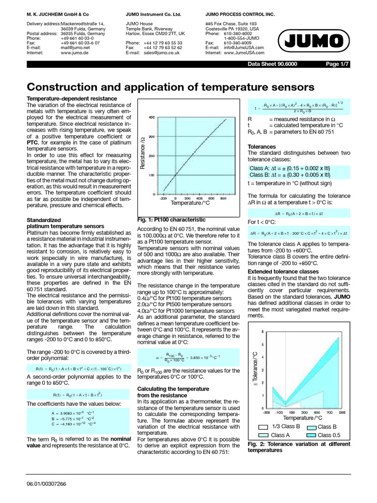 154.708 Temperature Sensor Overview | PDF | Electricity | Electrical ...