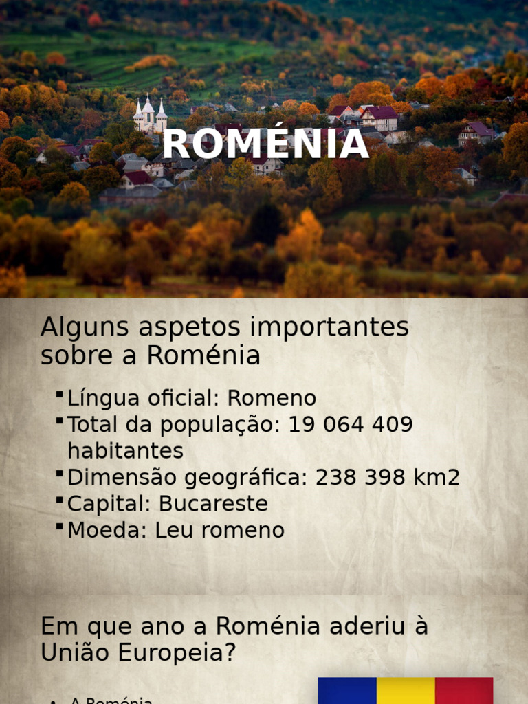 Apresentação Roménia - Geografia | PDF | Romênia | Europa