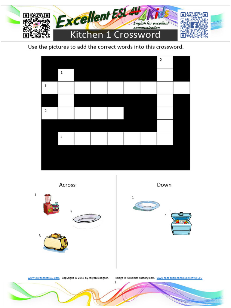 Kitchen 1 Picture Crossword PDF