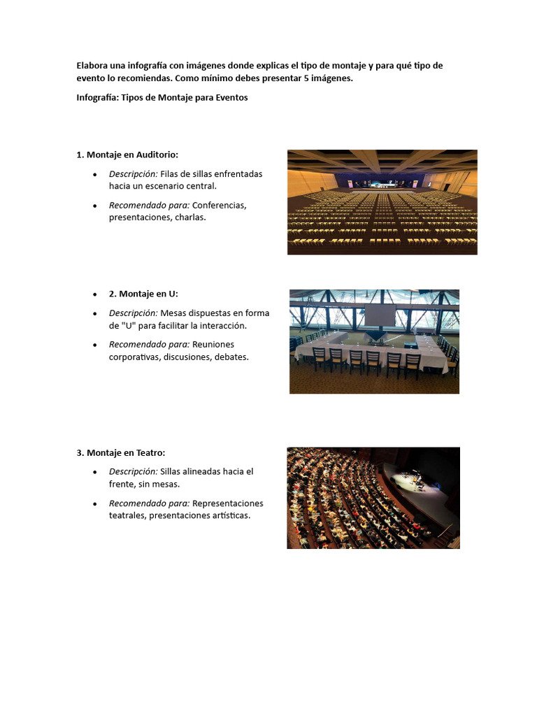 Elabora Una Infografía Con Imágenes Donde Explicas El Tipo de Montaje y ...