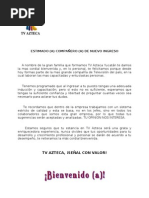 Carta de Bienvenida Ala Iglesia Libertad  Jesús  Iglesia Católica