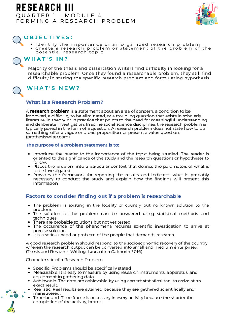 Forming a Research Problem Guide | PDF | Hypothesis | Evidence