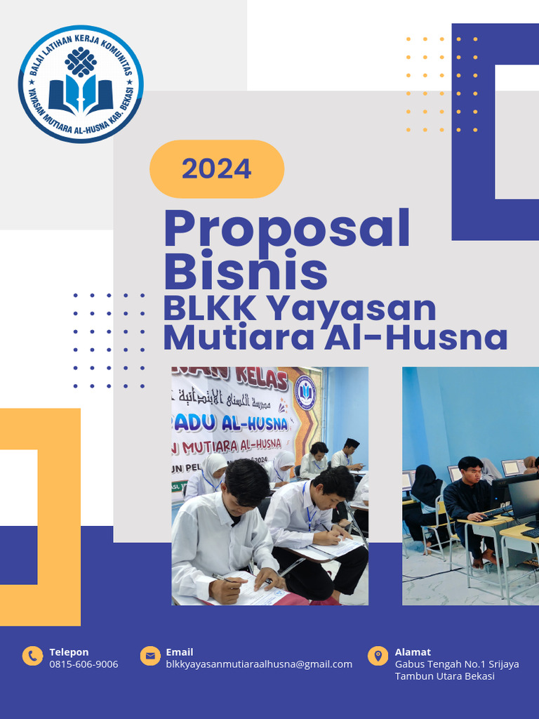Proposal Bisnis BLKK Yayasan Mutiara Al-Husna Tahun 2024 | PDF