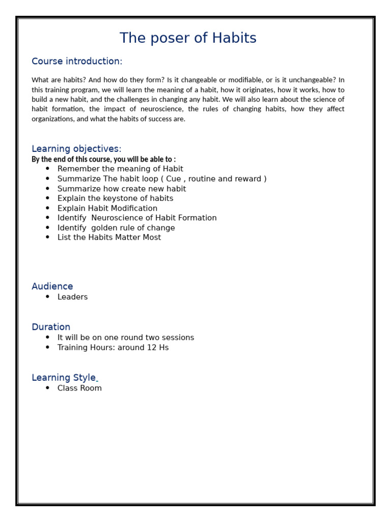 Understanding Habit Formation and Change | PDF