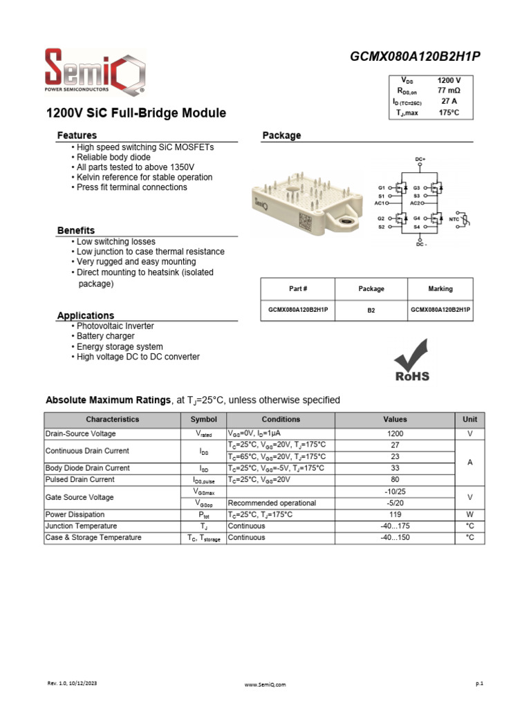 Gcmx080a120b2h1p 3393513 | PDF | Electrical Equipment | Electricity
