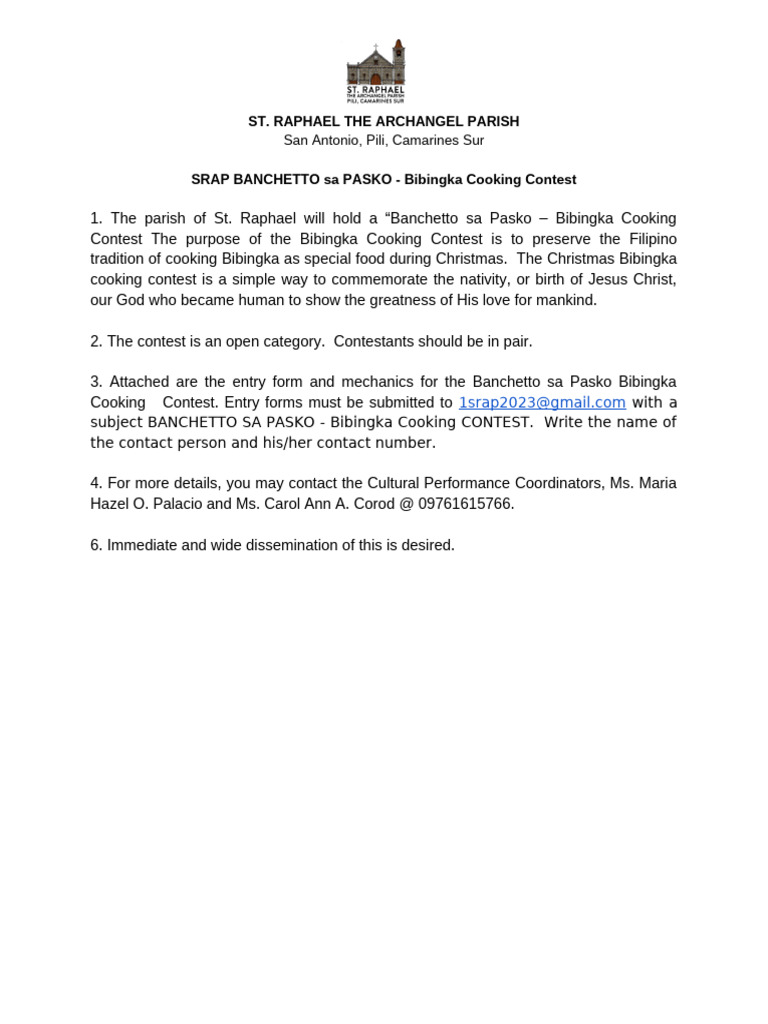 Bibingka cooking contest pdf cooking food and drink preparation
