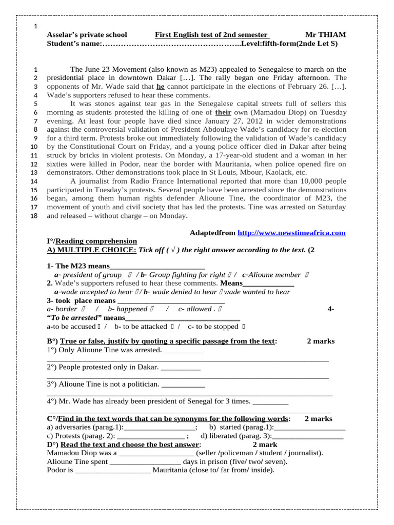 Senegal Protests and Political Tensions | PDF | Senegal | Protest
