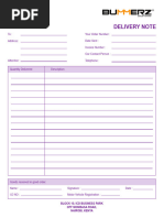 Delivery Note Template Example | PDF