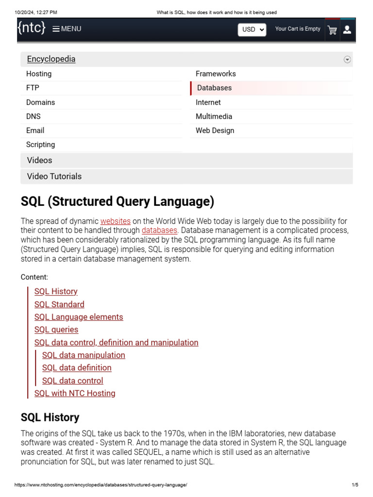 What is SQL, how does it work and how is it being used | PDF | Sql ...