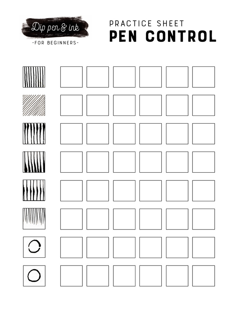 Dippen&Ink Practice Pen Control PDF | PDF