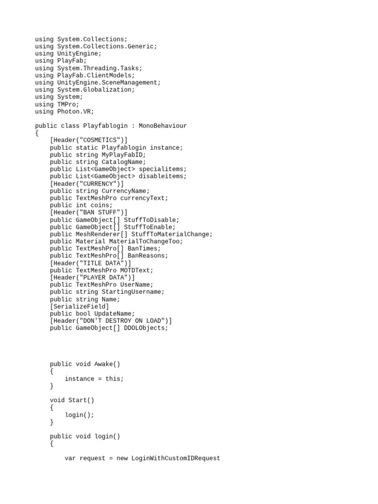 PlayFab Login System for Unity | PDF | Computer Programming | Software ...