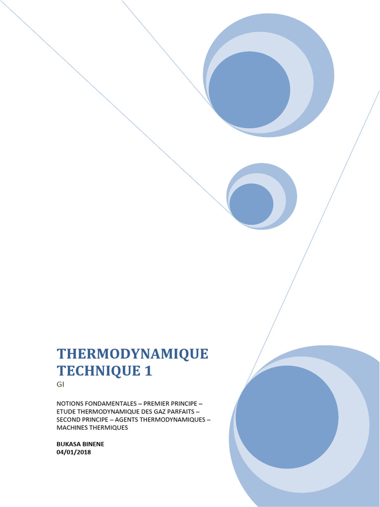 Notions Fondamentales de Thermodynamique | PDF | Chaleur | Capacité ...