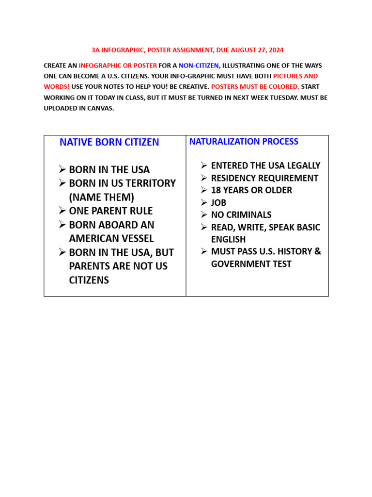 3a Citizenship Infographic Poster | PDF