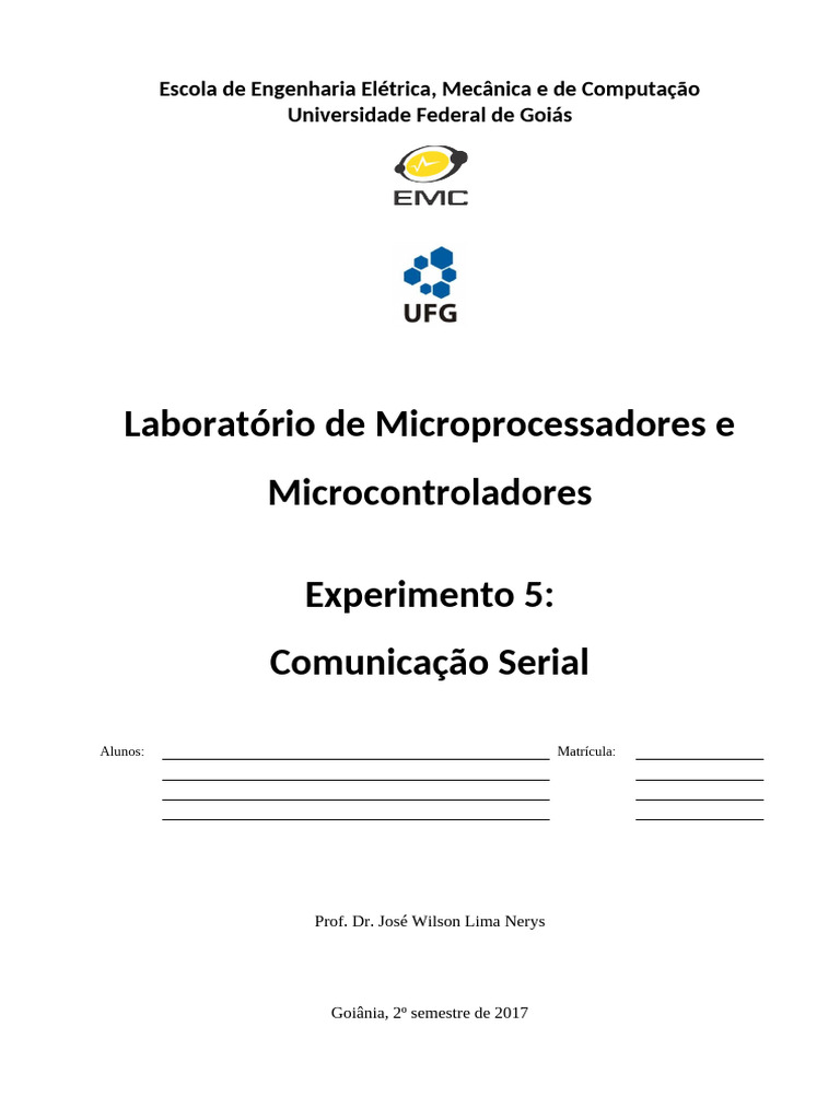Roteiro Lab de Micro Experimento 5 2017 2(Comunicacao Serial) | PDF ...