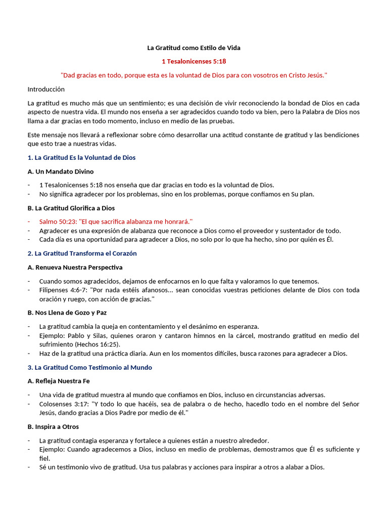 La Gratitud: Clave para la Paz y Fe | PDF | Gratitud