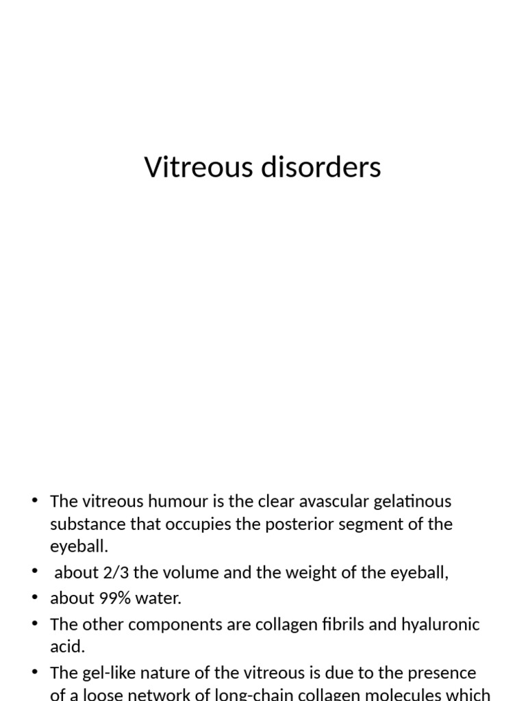 11 Vitreous Disorders | PDF | Retina | Clinical Medicine