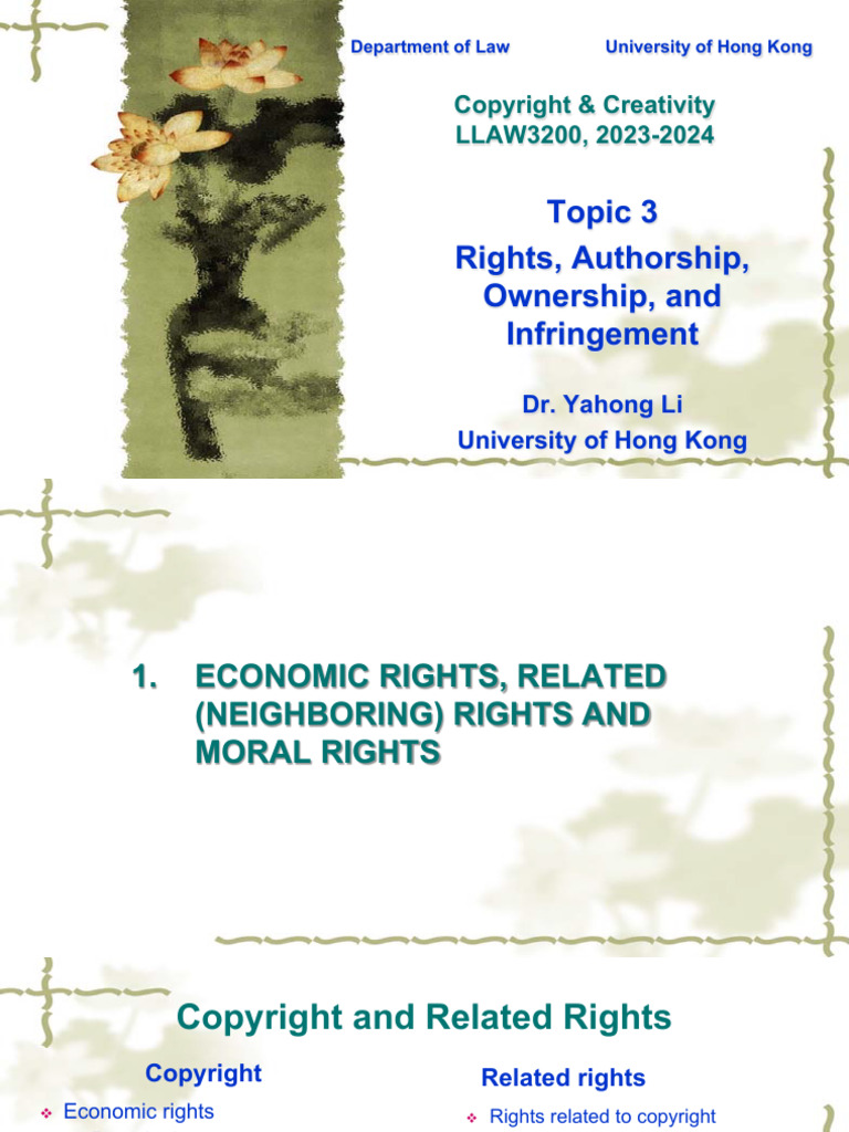 Copyright Rights and Infringement Overview | PDF | Substantial ...