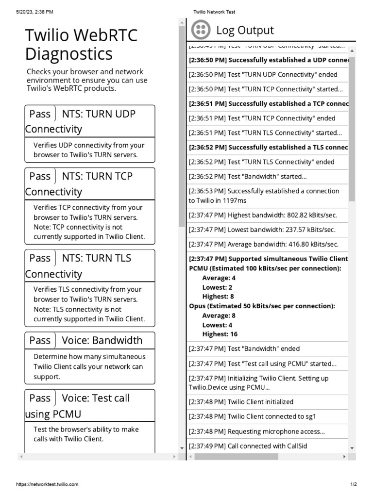 Twilio network test pdf transport layer security transmission