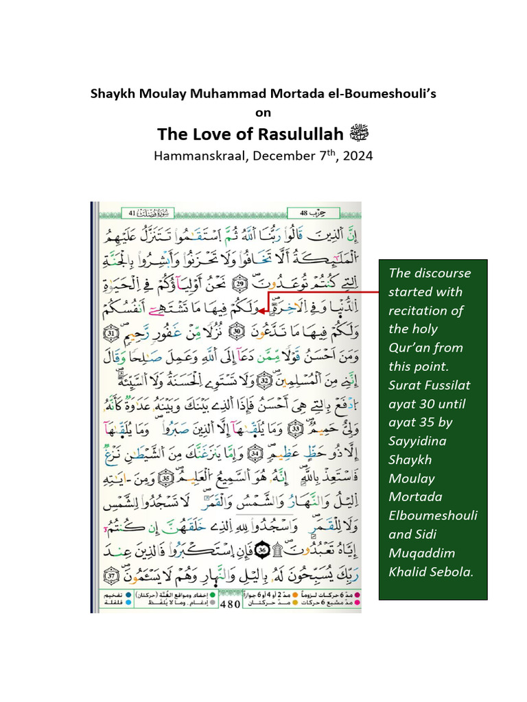 241205, Hammanskraal, Love of Rasulullah | PDF | God In Islam ...