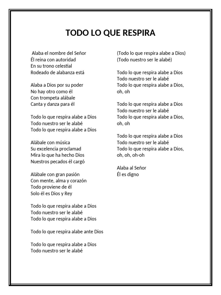 Todo lo que respira alabe a Dios | PDF
