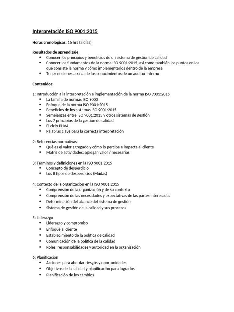 Interpretación ISO 9001-2015 | PDF | Calidad (comercial) | Sistema de ...