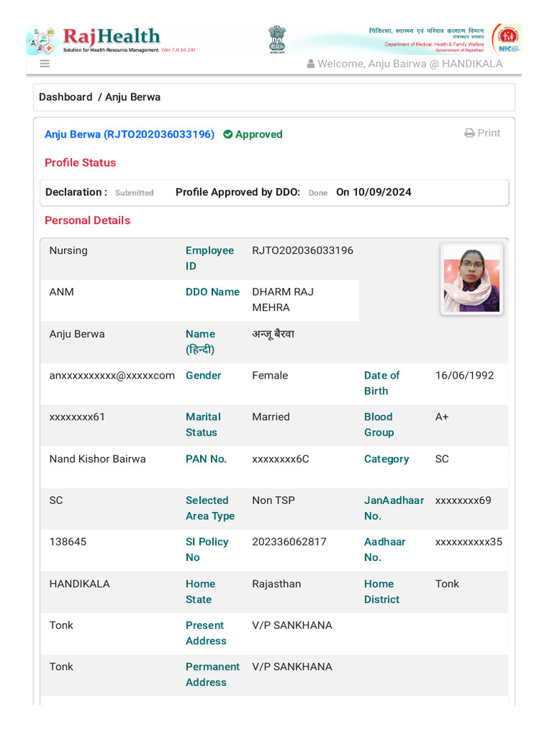 Dashboard - Raj Health | PDF