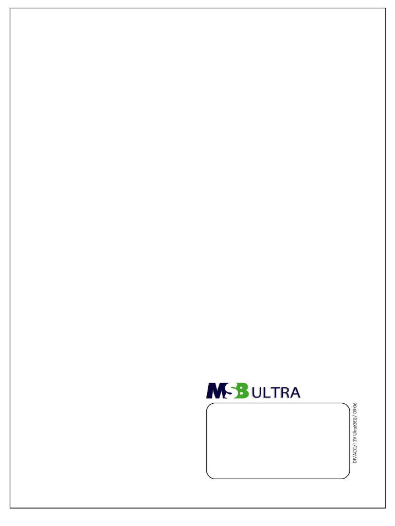 MSB 12v Ultra GEL Battery | PDF