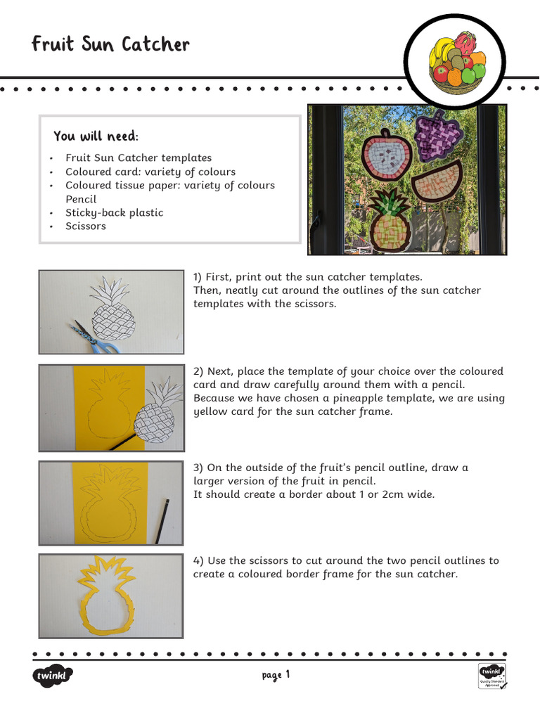 Fruit Sun Catcher Craft Guide | PDF