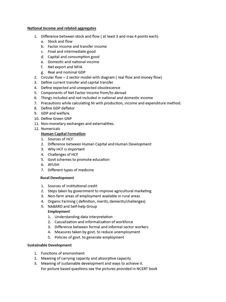 Full syllabus pdf gross domestic product balance of payments