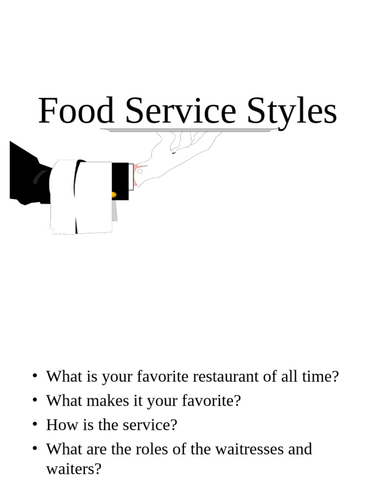 Table Service Styles Explained | PDF | Tableware | Waiting Staff