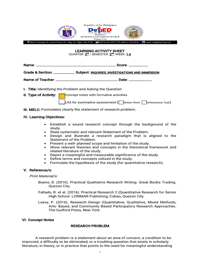 Research Problem Identification Guide | PDF