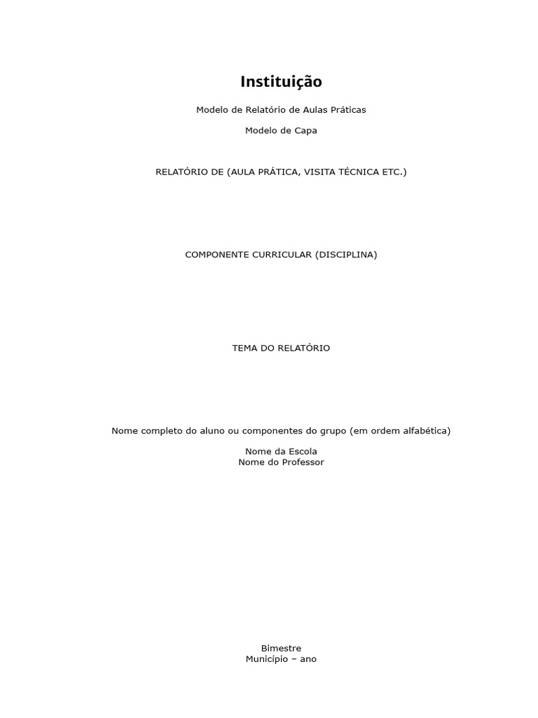 Modelo de Relatório de Aula Prática | PDF